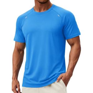 image:imageTACVASEN Mens Workout Shirts Athletic Dry Fit Mesh Short Sleeve Shirts Moisture Wicking Running Performance Gym Tee09 Azure