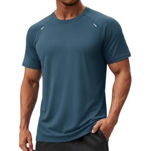 image:imageTACVASEN Mens Workout Shirts Athletic Dry Fit Mesh Short Sleeve Shirts Moisture Wicking Running Performance Gym Tee12 Haze Blue