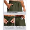 image:imageTACVASEN Mens Athletic Workout Shorts with Zipper Pockets 7 Quick Dry Gym Running Shorts Summer Casual HikingArmy Green