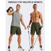 image:imageTACVASEN Mens Athletic Workout Shorts with Zipper Pockets 7 Quick Dry Gym Running Shorts Summer Casual HikingArmy Green