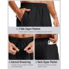 image:imageTACVASEN Mens Athletic Workout Shorts with Zipper Pockets 7 Quick Dry Gym Running Shorts Summer Casual HikingBlack