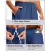 image:imageTACVASEN Mens Athletic Workout Shorts with Zipper Pockets 7 Quick Dry Gym Running Shorts Summer Casual HikingBlue Grey