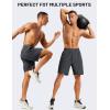 image:imageTACVASEN Mens Athletic Workout Shorts with Zipper Pockets 7 Quick Dry Gym Running Shorts Summer Casual HikingDark Grey