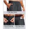 image:imageTACVASEN Mens Athletic Workout Shorts with Zipper Pockets 7 Quick Dry Gym Running Shorts Summer Casual HikingDark Grey