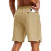 image:imageTACVASEN Mens Athletic Workout Shorts with Zipper Pockets 7 Quick Dry Gym Running Shorts Summer Casual HikingKhaki