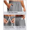 image:imageTACVASEN Mens Athletic Workout Shorts with Zipper Pockets 7 Quick Dry Gym Running Shorts Summer Casual HikingLight Grey
