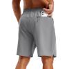 image:imageTACVASEN Mens Athletic Workout Shorts with Zipper Pockets 7 Quick Dry Gym Running Shorts Summer Casual HikingLight Grey