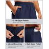 image:imageTACVASEN Mens Athletic Workout Shorts with Zipper Pockets 7 Quick Dry Gym Running Shorts Summer Casual HikingNavy