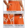 image:imageTACVASEN Mens Athletic Workout Shorts with Zipper Pockets 7 Quick Dry Gym Running Shorts Summer Casual HikingOrange