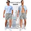 image:imageTACVASEN Mens Corduroy Shorts Casual 6 Inch Inseam Elastic Waist Drawstring Lightweight Summer Beach Shorts with PocketsLgray