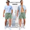 image:imageTACVASEN Mens Corduroy Shorts Casual 6 Inch Inseam Elastic Waist Drawstring Lightweight Summer Beach Shorts with PocketsLgraygreen