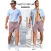 image:imageTACVASEN Mens Corduroy Shorts Casual 6 Inch Inseam Elastic Waist Drawstring Lightweight Summer Beach Shorts with PocketsLgraypurple