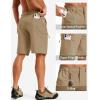 image:imageTACVASEN Mens Hiking Cargo Shorts Quick Dry Lightweight for Outdoor Golf Fishing Tactical Casual with Multi Pockets04 Khaki