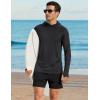 image:imageTACVASEN Mens Sun Shirts UPF 50 Lightweight Fishing Sun Hoodie Long Sleeve UV SPF Swim Shirt Hiking Rash GuardBlack