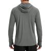 image:imageTACVASEN Mens Sun Shirts UPF 50 Lightweight Fishing Sun Hoodie Long Sleeve UV SPF Swim Shirt Hiking Rash GuardDark Grey