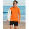 image:imageTACVASEN Mens Sun Shirts UPF 50 Lightweight Fishing Sun Hoodie Long Sleeve UV SPF Swim Shirt Hiking Rash GuardFluorescent Orange