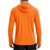 image:imageTACVASEN Mens Sun Shirts UPF 50 Lightweight Fishing Sun Hoodie Long Sleeve UV SPF Swim Shirt Hiking Rash GuardFluorescent Orange