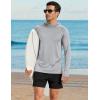 image:imageTACVASEN Mens Sun Shirts UPF 50 Lightweight Fishing Sun Hoodie Long Sleeve UV SPF Swim Shirt Hiking Rash GuardLight Grey
