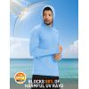 image:imageTACVASEN Mens Sun Shirts UPF 50 Lightweight Fishing Sun Hoodie Long Sleeve UV SPF Swim Shirt Hiking Rash GuardWaterfall Blue