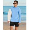 image:imageTACVASEN Mens Sun Shirts UPF 50 Lightweight Fishing Sun Hoodie Long Sleeve UV SPF Swim Shirt Hiking Rash GuardWaterfall Blue