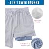 image:imageTACVASEN Mens Swim Trunks with Compression Liner 7 Inch Bathing Suit Board Shorts Quick Dry with Mesh PocketsBlue Stripe