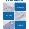 image:imageTACVASEN Mens Swim Trunks with Compression Liner 7 Inch Bathing Suit Board Shorts Quick Dry with Mesh PocketsBlue Stripe