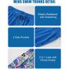 image:imageTACVASEN Mens Swim Trunks with Compression Liner 7 Inch Bathing Suit Board Shorts Quick Dry with Mesh PocketsVblue