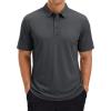image:imageTACVASEN Polo Shirts for Men Short Sleeve Golf Polos Dry Fit Moisture Wicking Collared Shirt Athletic Performance CasualDarkgrey