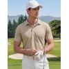image:imageTACVASEN Polo Shirts for Men Short Sleeve Golf Polos Dry Fit Moisture Wicking Collared Shirt Athletic Performance CasualKhaki