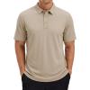 image:imageTACVASEN Polo Shirts for Men Short Sleeve Golf Polos Dry Fit Moisture Wicking Collared Shirt Athletic Performance CasualKhaki
