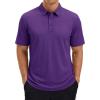 image:imageTACVASEN Polo Shirts for Men Short Sleeve Golf Polos Dry Fit Moisture Wicking Collared Shirt Athletic Performance CasualPurple