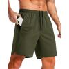 image:imageTACVASEN Mens Athletic Workout Shorts with Zipper Pockets 7 Quick Dry Gym Running Shorts Summer Casual HikingArmy Green