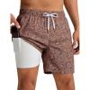 image:imageTACVASEN Mens Swim Trunks with Compression Liner 7 Inch Bathing Suit Board Shorts Quick Dry with Mesh PocketsBpaisley
