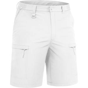 image:imageTACVASEN Mens Hiking Cargo Shorts Quick Dry Lightweight for Outdoor Golf Fishing Tactical Casual with Multi Pockets02 White