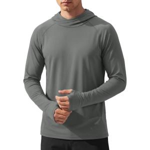 image:imageTACVASEN Mens Sun Shirts UPF 50 Lightweight Fishing Sun Hoodie Long Sleeve UV SPF Swim Shirt Hiking Rash GuardDark Grey