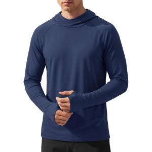 image:imageTACVASEN Mens Sun Shirts UPF 50 Lightweight Fishing Sun Hoodie Long Sleeve UV SPF Swim Shirt Hiking Rash GuardNavy