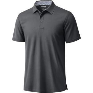 image:imageTACVASEN Polo Shirts for Men Short Sleeve Golf Polos Dry Fit Moisture Wicking Collared Shirt Athletic Performance CasualDarkgrey