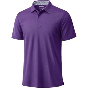 image:imageTACVASEN Polo Shirts for Men Short Sleeve Golf Polos Dry Fit Moisture Wicking Collared Shirt Athletic Performance CasualPurple