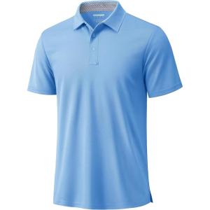 image:imageTACVASEN Polo Shirts for Men Short Sleeve Golf Polos Dry Fit Moisture Wicking Collared Shirt Athletic Performance CasualSkyblue