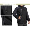 image:imageTACVASEN Ski Jacket for Men Winter Warm Windproof Rain Jacket Hooded Snow Coat Black Grey M