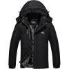 image:imageTACVASEN Mens Skiing Jacket Windproof Winter Snowboard Coat Waterproof Raincoat Zip Up Black XL