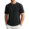 image:imageTACVASEN Mens TShirts UPF 80 Short Sleeve Crew Neck Soft Lightweight Moisture Wicking Summer Casual Basic Plain Tee01 Black
