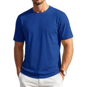 image:imageTACVASEN Mens TShirts UPF 80 Short Sleeve Crew Neck Soft Lightweight Moisture Wicking Summer Casual Basic Plain Tee03 Royal Blue