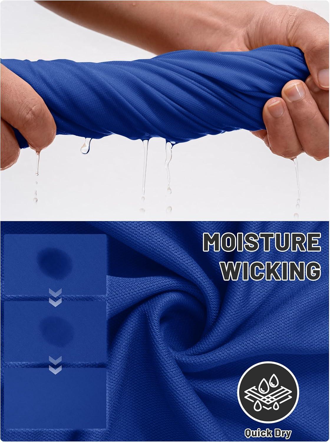 image:imageTACVASEN Mens Golf Shirt Dry Fit Mens Polo Shirts Short Sleeve Performance Golf Polos for Men with Collar Work Shirts15color Blue