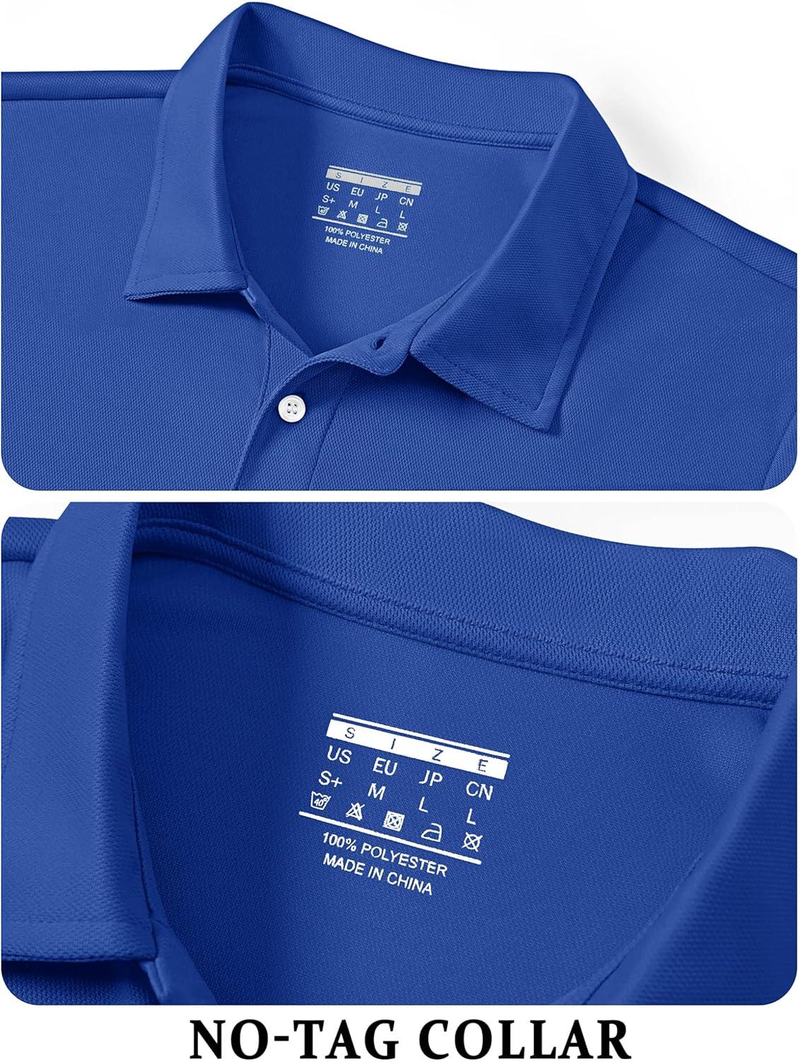 image:imageTACVASEN Mens Golf Shirt Dry Fit Mens Polo Shirts Short Sleeve Performance Golf Polos for Men with Collar Work Shirts15color Blue