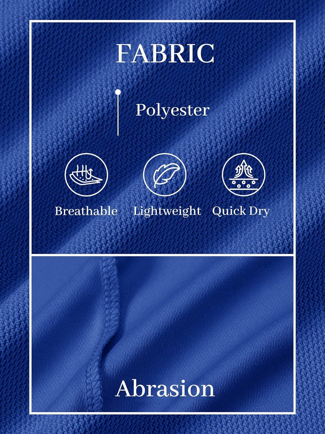image:imageTACVASEN Mens Golf Shirt Dry Fit Mens Polo Shirts Short Sleeve Performance Golf Polos for Men with Collar Work Shirts15color Blue