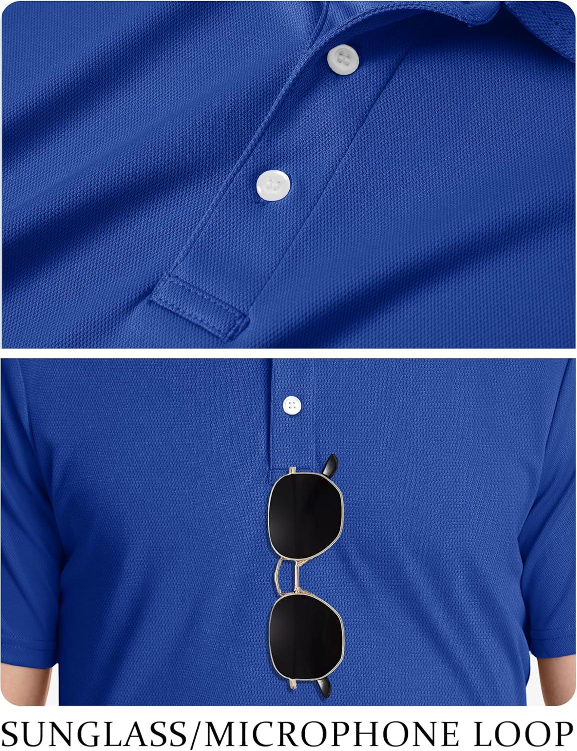 image:imageTACVASEN Mens Golf Shirt Dry Fit Mens Polo Shirts Short Sleeve Performance Golf Polos for Men with Collar Work Shirts15color Blue
