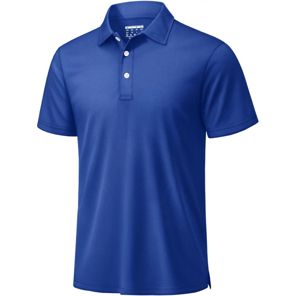 image:imageTACVASEN Mens Golf Shirt Dry Fit Mens Polo Shirts Short Sleeve Performance Golf Polos for Men with Collar Work Shirts15color Blue