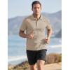 image:imageTACVASEN Mens Golf Shirt Dry Fit Mens Polo Shirts Short Sleeve Performance Golf Polos for Men with Collar Work Shirts19khaki