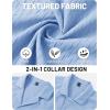 image:imageTACVASEN Mens Short Sleeve Button Down Shirt Casual Cuban Guayabera Shirt Summer Beach Vacation ShirtsLight Blue